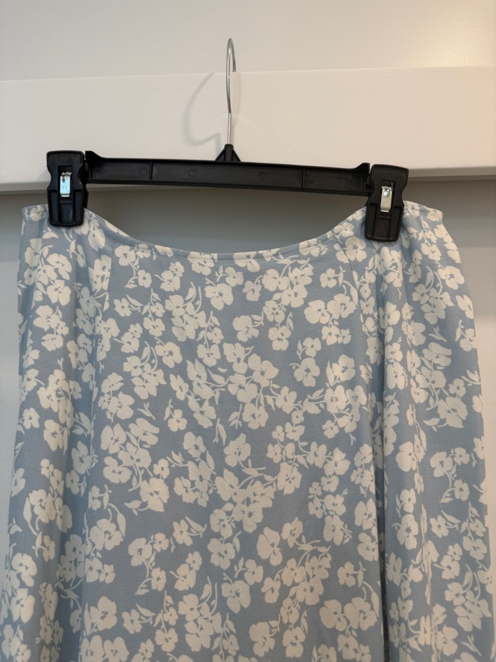Reformation Women's Light Blue Floral Slip Skirt - Picture 4 of 12